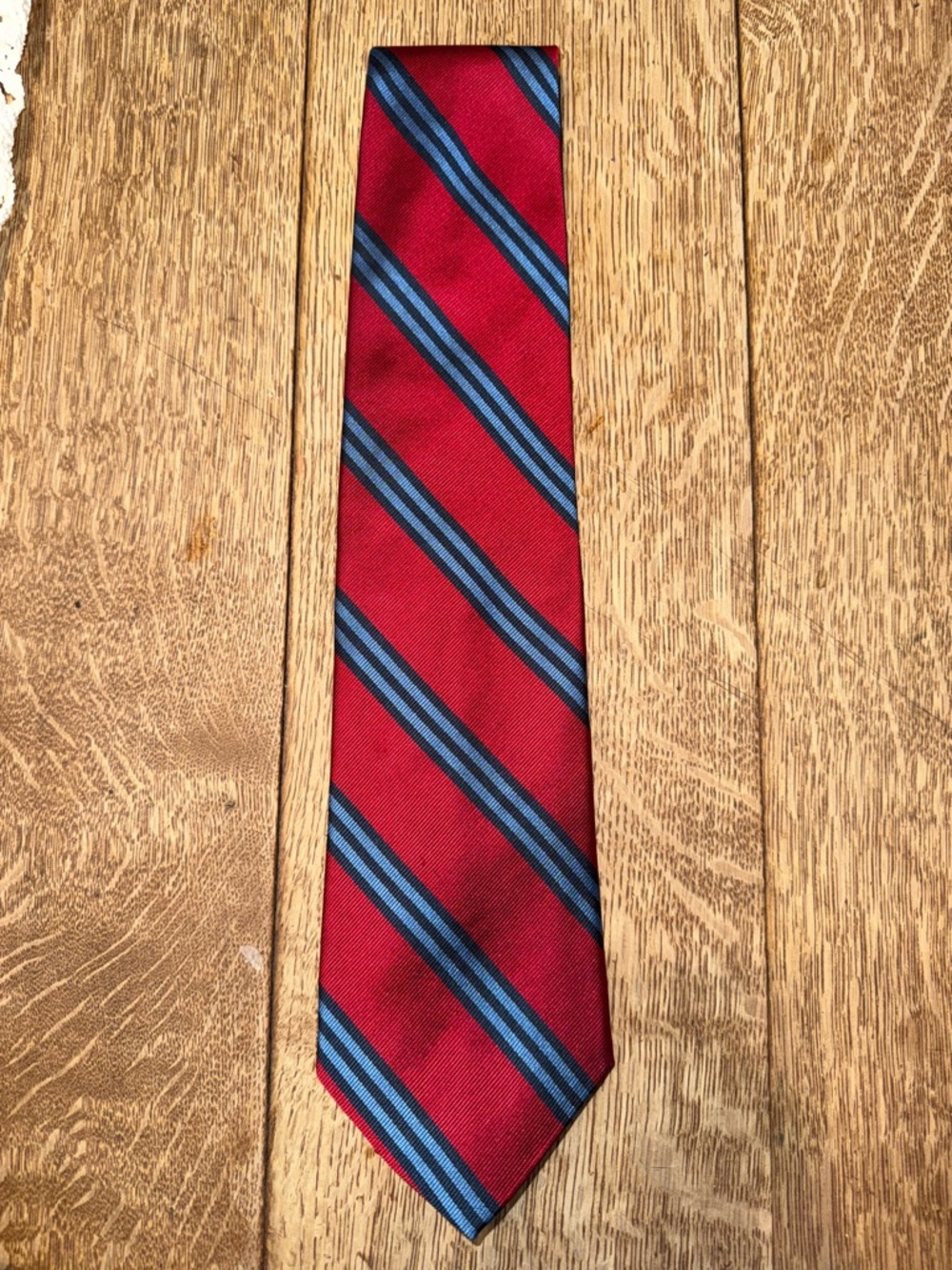 Brooks Brothers Red Tie with Blue Diagonal Stripes